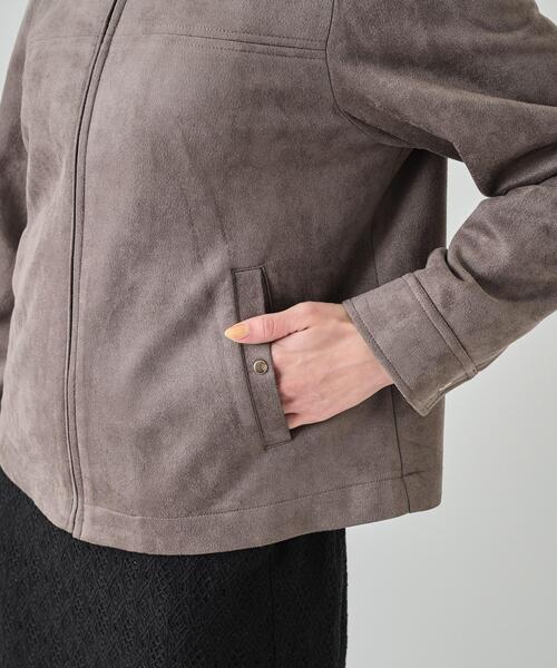 DRESKIP（ドレスキップ）の「◆【高レビュー】大人の高見え やわらかスエード調ジャケット（ブルゾン・レディース・ブラック/ブラウン系/ライトベージュ・02/03/04）」の21枚目の写真