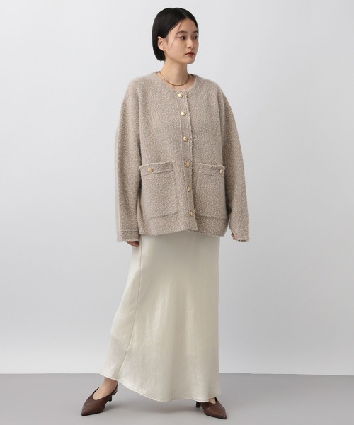 A part by】 完売 2025a/wアンゴラウールツイードカーディガン A part