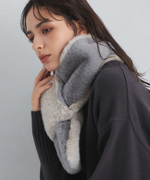 green label relaxing（グリーンレーベルリラクシング）の「フェイクファー リバーシブル マフラー（マフラー・レディース・ライトグレー/オフホワイト/グレー/モカ・FREE）」の10枚目の写真