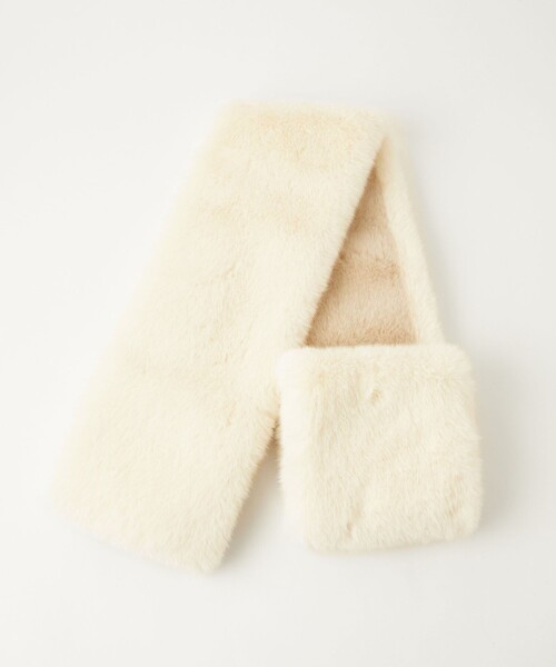 green label relaxing（グリーンレーベルリラクシング）の「フェイクファー リバーシブル マフラー（マフラー・レディース・ライトグレー/オフホワイト/グレー/モカ・FREE）」の7枚目の写真