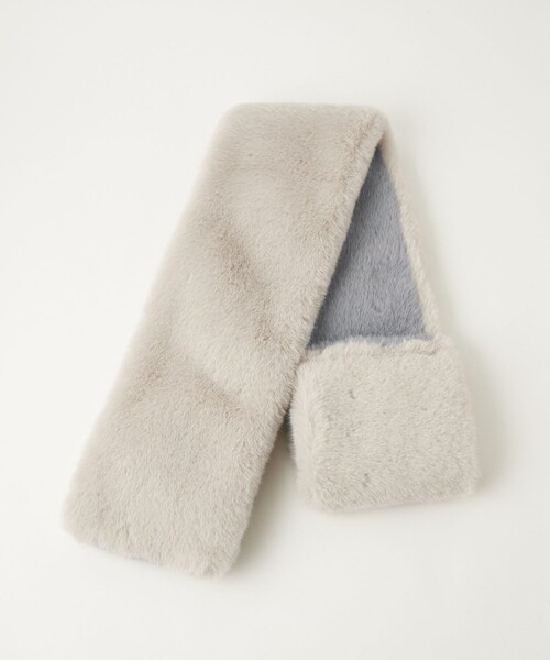 green label relaxing（グリーンレーベルリラクシング）の「フェイクファー リバーシブル マフラー（マフラー・レディース・ライトグレー/オフホワイト/グレー/モカ・FREE）」の19枚目の写真