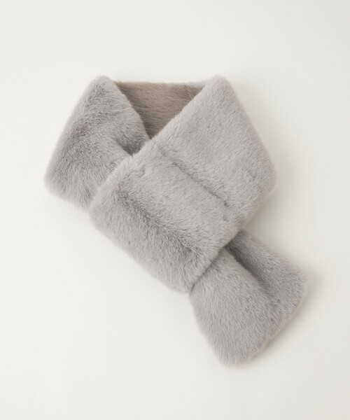 green label relaxing（グリーンレーベルリラクシング）の「フェイクファー リバーシブル マフラー（マフラー・レディース・ライトグレー/オフホワイト/グレー/モカ・FREE）」の21枚目の写真