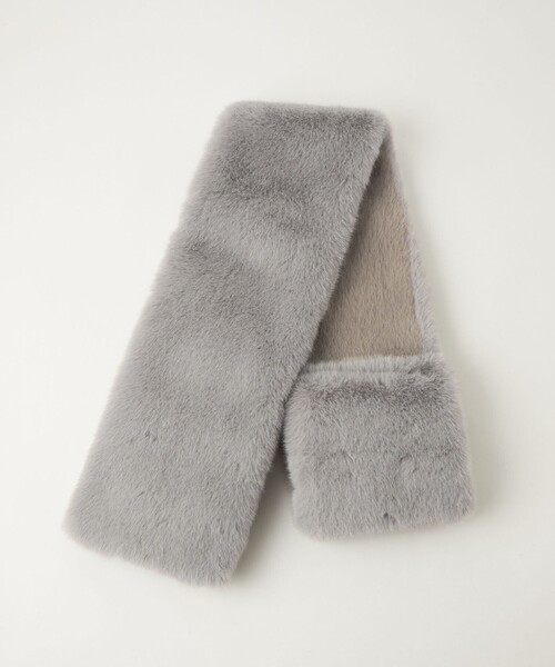 green label relaxing（グリーンレーベルリラクシング）の「フェイクファー リバーシブル マフラー（マフラー・レディース・ライトグレー/オフホワイト/グレー/モカ・FREE）」の22枚目の写真