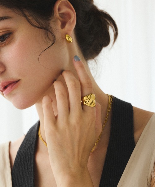 CENE（セネ）の「【CENE】セネ/ワイドバンピーリング（リング・レディース・ゴールド/シルバー・#11/#13）」の4枚目の写真