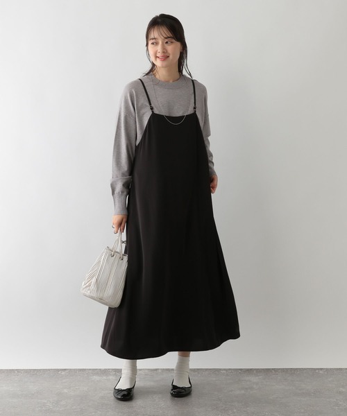 GLOBAL WORK Smile Seed Store（グローバルワーク スマイルシードストア）の「なめらかクループルオーバー/116039（ニット/セーター・レディース・チャコール/ベージュ/杢グレー/ホワイト×ブラック・SMALL/LARGE/X-LARGE/MEDIUM）」の9枚目の写真