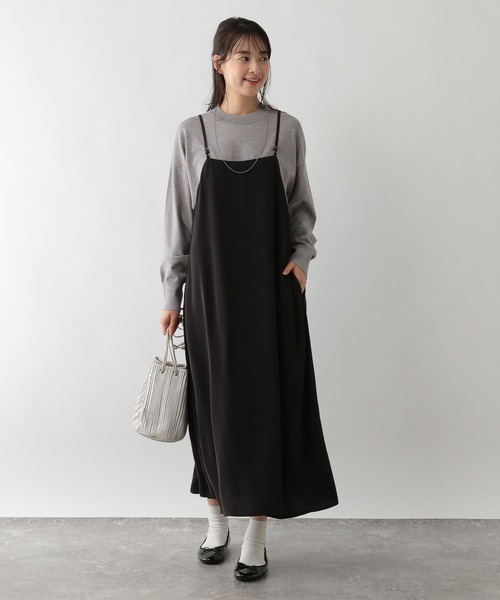 GLOBAL WORK Smile Seed Store（グローバルワーク スマイルシードストア）の「なめらかクループルオーバー/116039（ニット/セーター・レディース・チャコール/ベージュ/杢グレー/ホワイト×ブラック・SMALL/LARGE/X-LARGE/MEDIUM）」の10枚目の写真