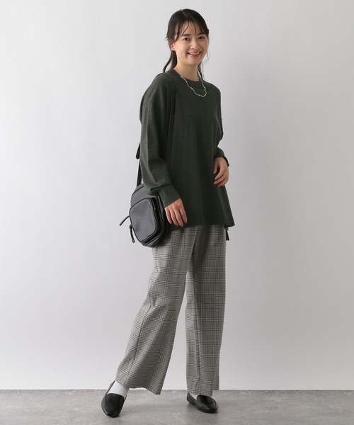 GLOBAL WORK Smile Seed Store（グローバルワーク スマイルシードストア）の「なめらかクループルオーバー/116039（ニット/セーター・レディース・チャコール/ベージュ/杢グレー/ホワイト×ブラック・SMALL/LARGE/X-LARGE/MEDIUM）」の13枚目の写真