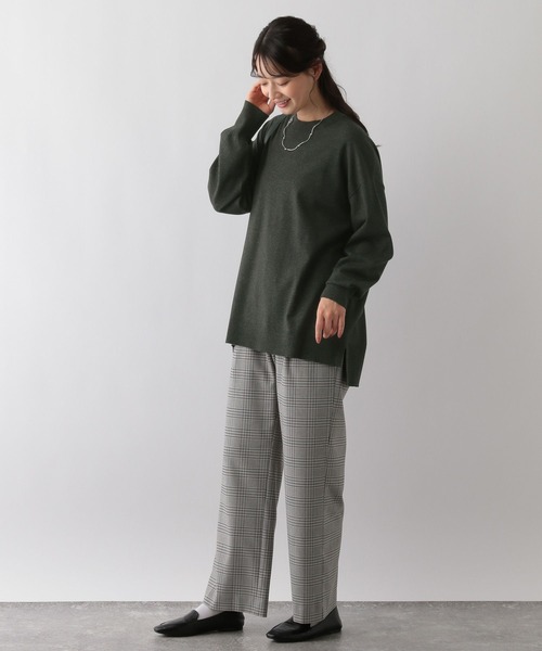 GLOBAL WORK Smile Seed Store（グローバルワーク スマイルシードストア）の「なめらかクループルオーバー/116039（ニット/セーター・レディース・チャコール/ベージュ/杢グレー/ホワイト×ブラック・SMALL/LARGE/X-LARGE/MEDIUM）」の14枚目の写真