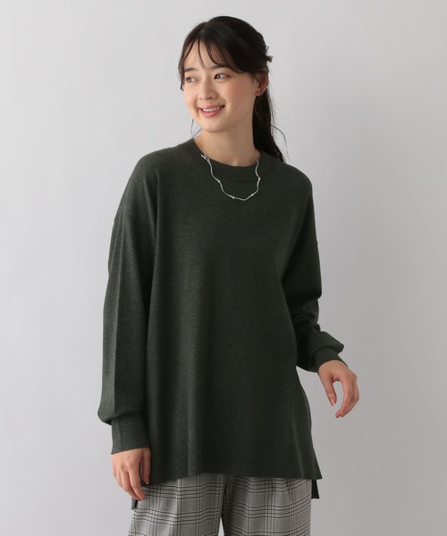 GLOBAL WORK Smile Seed Store（グローバルワーク スマイルシードストア）の「なめらかクループルオーバー/116039（ニット/セーター・レディース・チャコール/ベージュ/杢グレー/ホワイト×ブラック・SMALL/LARGE/X-LARGE/MEDIUM）」の16枚目の写真