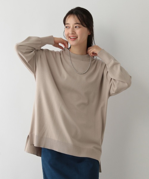 GLOBAL WORK Smile Seed Store（グローバルワーク スマイルシードストア）の「なめらかクループルオーバー/116039（ニット/セーター・レディース・チャコール/ベージュ/杢グレー/ホワイト×ブラック・SMALL/LARGE/X-LARGE/MEDIUM）」の21枚目の写真