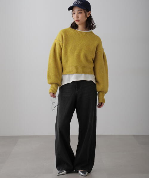 FREE'S MART（フリーズマート）の「◆バックリボンショート丈ニット（ニット/セーター・レディース・グレー/イエロー/ピンク/ブルー/グリーン・FREE）」の22枚目の写真