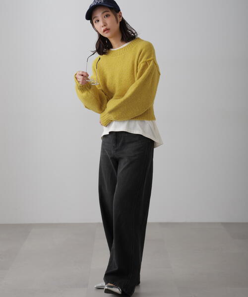 FREE'S MART（フリーズマート）の「◆バックリボンショート丈ニット（ニット/セーター・レディース・グレー/イエロー/ピンク/ブルー/グリーン・FREE）」の21枚目の写真