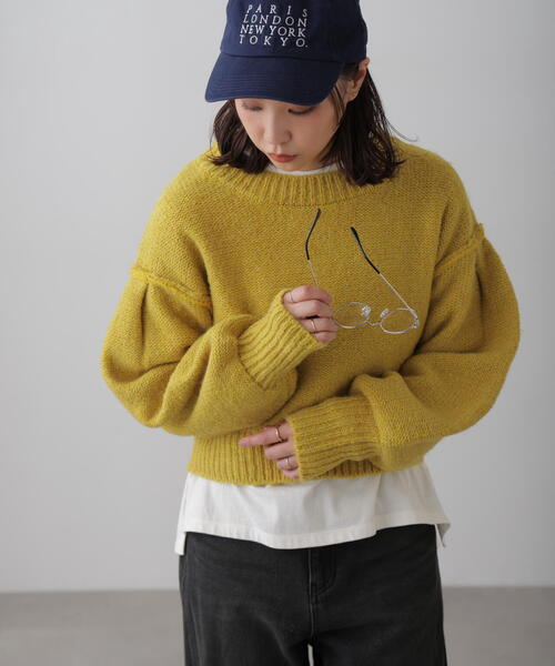 FREE'S MART（フリーズマート）の「◆バックリボンショート丈ニット（ニット/セーター・レディース・グレー/イエロー/ピンク/ブルー/グリーン・FREE）」の18枚目の写真