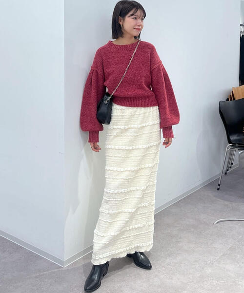 FREE'S MART（フリーズマート）の「◆バックリボンショート丈ニット（ニット/セーター・レディース・グレー/イエロー/ピンク/ブルー/グリーン・FREE）」の13枚目の写真