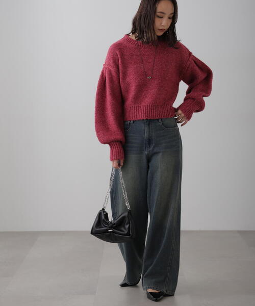 FREE'S MART（フリーズマート）の「◆バックリボンショート丈ニット（ニット/セーター・レディース・グレー/イエロー/ピンク/ブルー/グリーン・FREE）」の11枚目の写真