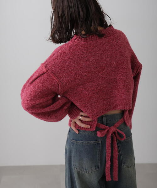 FREE'S MART（フリーズマート）の「◆バックリボンショート丈ニット（ニット/セーター・レディース・グレー/イエロー/ピンク/ブルー/グリーン・FREE）」の9枚目の写真