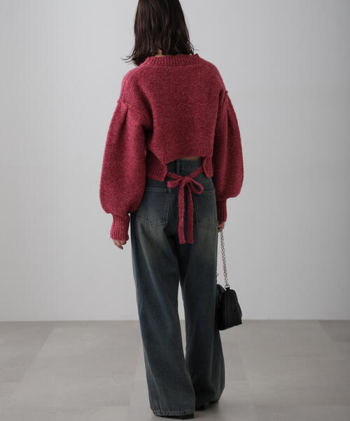 FREE'S MART（フリーズマート）の「◆バックリボンショート丈ニット（ニット/セーター・レディース・グレー/イエロー/ピンク/ブルー/グリーン・FREE）」の8枚目の写真