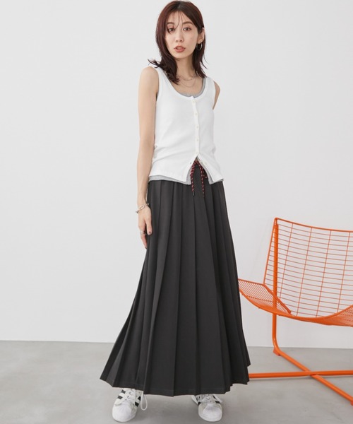 Auntie Rosa Holiday(アンティローザホリデー)の「プリーツロングイージースカート(スカート・レディース・ネイビー/グレー/ブラック・FREE)」の17枚目の写真