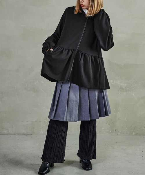 ダンボールニット　セットアップ　長袖　パーカー　フード付き　スカート　秋冬　新品 ダンボール セットアップ スカート 上下セット【lgww-at4456】【即納