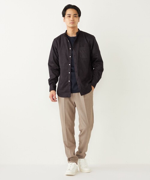 SHIPS Colors(シップス カラーズ)の「SHIPS Colors: ポリエステル フェイクスエード バンドカラー シャツ(シャツ/ブラウス・メンズ・ブラウン/ベージュ/ネイビー・MEDIUM/LARGE/X-LARGE)」の21枚目の写真