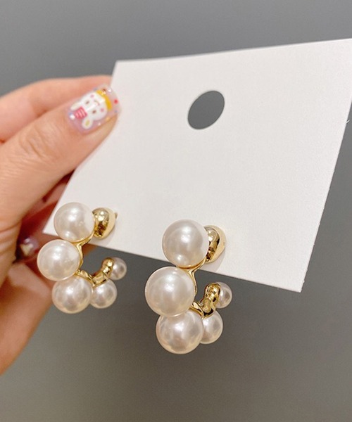 Lace Ladies(レースレディース)の「メニー パール リング デザイン ピアス(ピアス(両耳用)・レディース・ホワイト・FREE)」の8枚目の写真