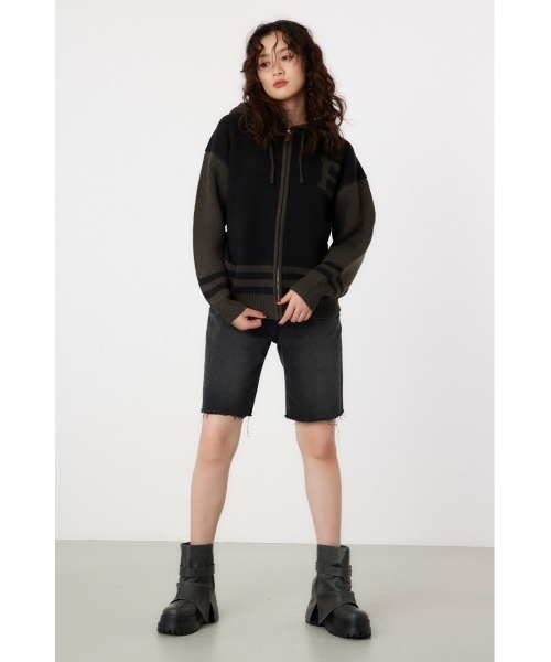 RODEO CROWNS WIDE BOWL（ロデオクラウンズワイドボウル）の「カレッジニットジップアップパーカー（ブルゾン・レディース・グリーン系その他2/ブラウン系その他/ブラック系その他・FREE）」の8枚目の写真