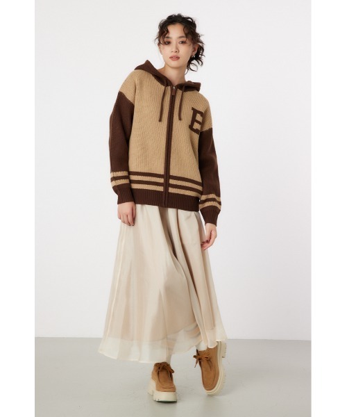 RODEO CROWNS WIDE BOWL（ロデオクラウンズワイドボウル）の「カレッジニットジップアップパーカー（ブルゾン・レディース・グリーン系その他2/ブラウン系その他/ブラック系その他・FREE）」の14枚目の写真