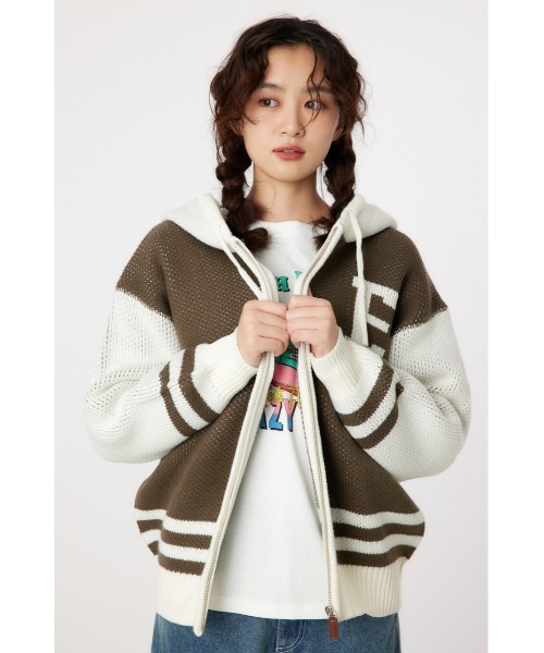 RODEO CROWNS WIDE BOWL（ロデオクラウンズワイドボウル）の「カレッジニットジップアップパーカー（ブルゾン・レディース・グリーン系その他2/ブラウン系その他/ブラック系その他・FREE）」の17枚目の写真