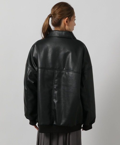 セール】フェイクレザー中綿ブルゾン / 131984（ブルゾン）｜LAKOLE