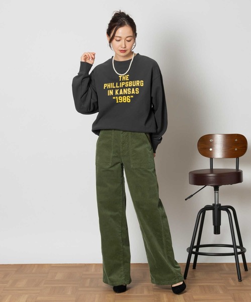 SOMETHING（サムシング）の「【SOMETHING】「BODY FIRE」ワイドパンツ（その他パンツ・レディース・グリーン・S/M/L/XS）」の2枚目の写真