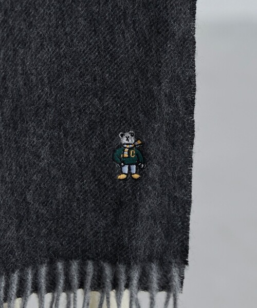 coen（コーエン）の「ベア刺繍ウールチェックマフラー（マフラー・メンズ・ダークグリーン/ベージュ/ダークグレー・FREE）」の15枚目の写真