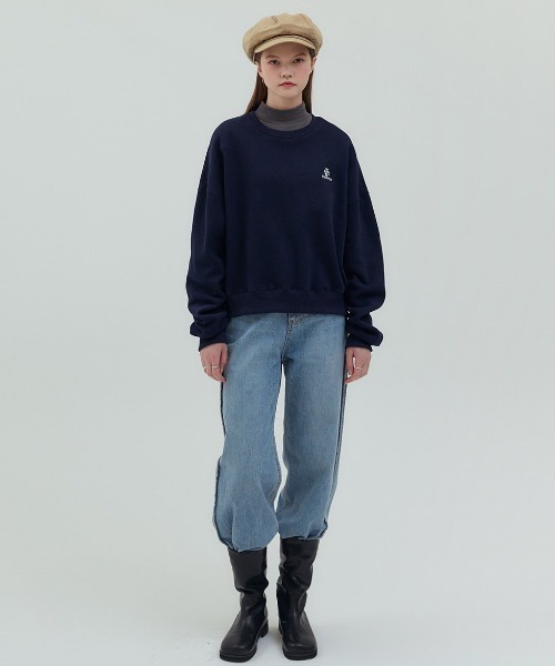 .KOM(ドットコム)の「A'GEM/9 × .kom 『muah muah/ムーアムーア』 FLEECE REGULAR SWEATSHIRTS/フリース裏起毛レギュラースウェット(スウェット・レディース・ネイビー/ライトグレー/ブラウン/ブラック・FREE)」の10枚目の写真