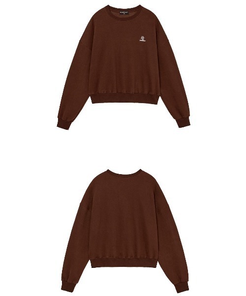 .KOM(ドットコム)の「A'GEM/9 × .kom 『muah muah/ムーアムーア』 FLEECE REGULAR SWEATSHIRTS/フリース裏起毛レギュラースウェット(スウェット・レディース・ネイビー/ライトグレー/ブラウン/ブラック・FREE)」の18枚目の写真