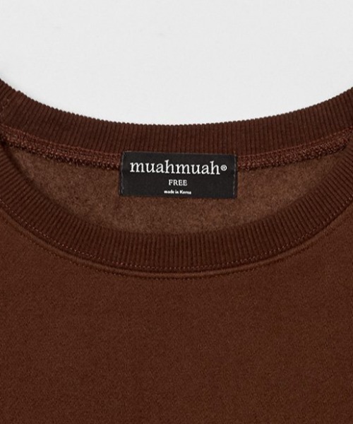 .KOM(ドットコム)の「A'GEM/9 × .kom 『muah muah/ムーアムーア』 FLEECE REGULAR SWEATSHIRTS/フリース裏起毛レギュラースウェット(スウェット・レディース・ネイビー/ライトグレー/ブラウン/ブラック・FREE)」の22枚目の写真