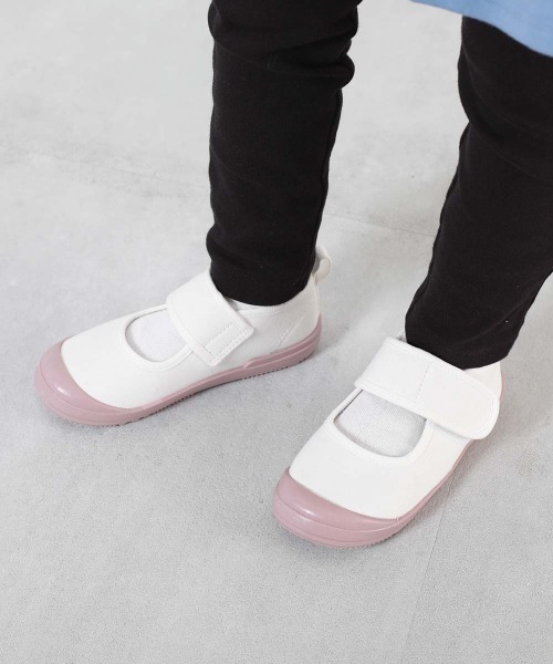 devirock（デビロック）の「【みんつく】ゆったりフィット ベルトでサイズ調整できる 上履き(上靴) インソール2枚付き（スリッポン・キッズ・ピンク系その他/ホワイト/パープル系その他/ブルー系その他/グリーン系その他/グリーン系その他2・16.0cm/17.0cm/18.0cm/19.0cm/20.0cm/21.0cm/22.0cm/23.0cm/24.0cm）」の6枚目の写真