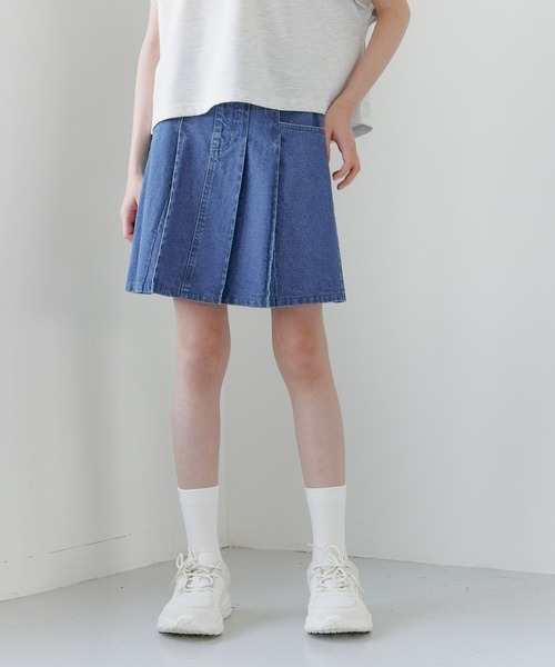 ジーパン＆デニムスカート センターZIPデニムスカート(S ブルー): AND COUTURE｜公式