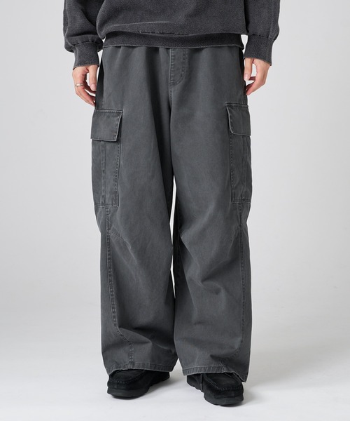 kutir(クティール)の「VINTAGE LIKE WIDE CARGO PANTS/ヴィンテージライクワイドカーゴパンツ(カーゴパンツ・メンズ・カーキ/ブラック・LARGE/MEDIUM/SMALL)」の4枚目の写真