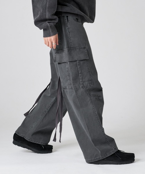 kutir(クティール)の「VINTAGE LIKE WIDE CARGO PANTS/ヴィンテージライクワイドカーゴパンツ(カーゴパンツ・メンズ・カーキ/ブラック・LARGE/MEDIUM/SMALL)」の10枚目の写真