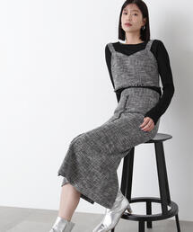 N.(N. Natural Beauty Basic) | ツイードビスチェセットアップ(ワンピース)