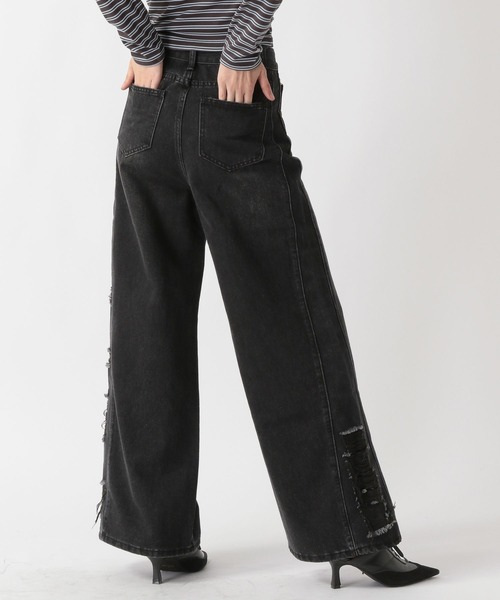 FOREVER 21(フォーエバー トゥエンティーワン)の「【2025SS】オーバーダイサイドダメージデニムパンツ(デニムパンツ・レディース・ブルー/ブラック・SMALL/LARGE/MEDIUM)」の16枚目の写真