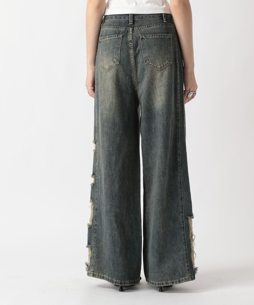 FOREVER 21(フォーエバー トゥエンティーワン)の「【2025SS】オーバーダイサイドダメージデニムパンツ(デニムパンツ・レディース・ブルー/ブラック・SMALL/LARGE/MEDIUM)」の22枚目の写真