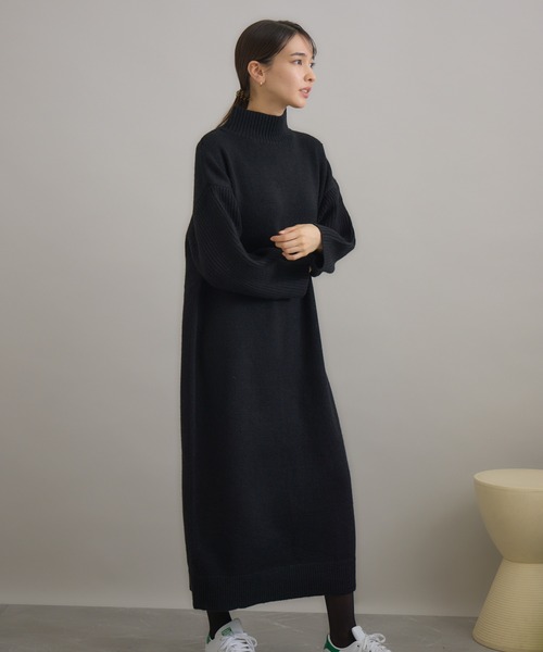KATHARINE ROSS(キャサリンロス)の「【KATHARINE ROSS】ハイネックIラインニットワンピース(ワンピース・レディース・ブラック/ベージュ・MEDIUM)」の6枚目の写真