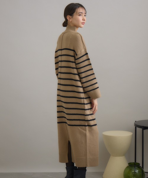 KATHARINE ROSS(キャサリンロス)の「【KATHARINE ROSS】ハイネックIラインニットワンピース(ワンピース・レディース・ブラック/ベージュ・MEDIUM)」の17枚目の写真