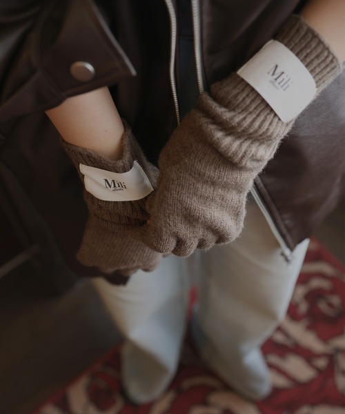 フィンガースリットニットグローブ/アームウォーマー/手袋（手袋