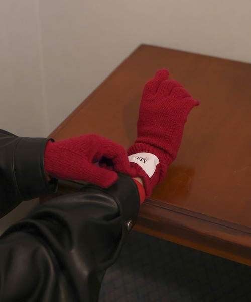 フィンガースリットニットグローブ/アームウォーマー/手袋（手袋