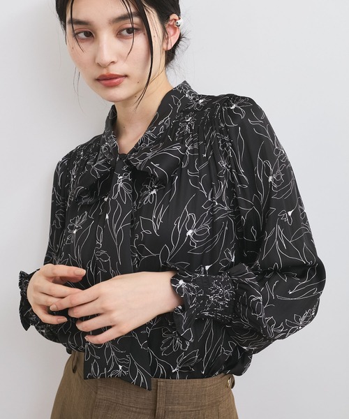 【前後2WAY】割繊ボウタイブラウス【洗える】(シャツ/ブラウス)|VIS(ビス) 【前後2WAY】割繊ボウタイブラウス【洗える】(シャツ/ブラウス)|VIS(ビス)