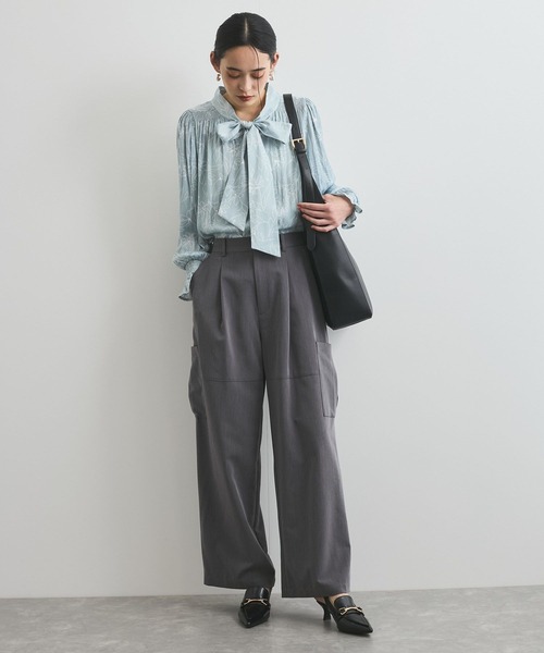 【前後2WAY】割繊ボウタイブラウス【洗える】(シャツ/ブラウス)|VIS(ビス) 【前後2WAY】割繊ボウタイブラウス【洗える】(シャツ/ブラウス)|VIS(ビス)