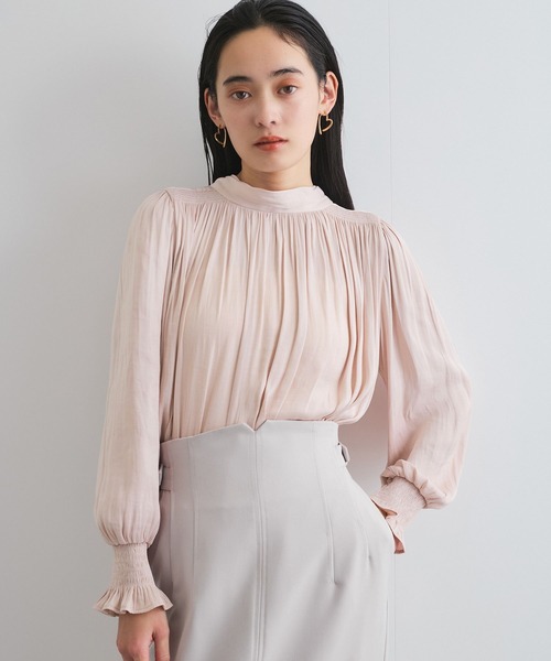 【前後2WAY】割繊ボウタイブラウス【洗える】(シャツ/ブラウス)|VIS(ビス) 【前後2WAY】割繊ボウタイブラウス【洗える】(シャツ/ブラウス)|VIS(ビス)