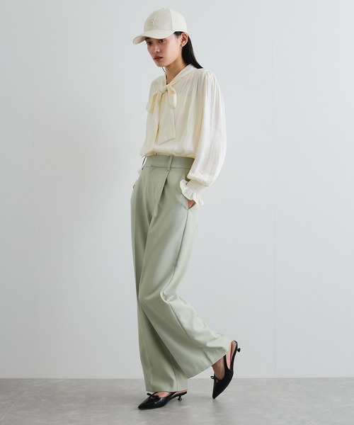 【前後2WAY】割繊ボウタイブラウス【洗える】(シャツ/ブラウス)|VIS(ビス) 【前後2WAY】割繊ボウタイブラウス【洗える】(シャツ/ブラウス)|VIS(ビス)