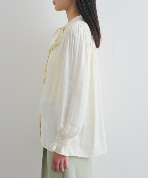 【前後2WAY】割繊ボウタイブラウス【洗える】(シャツ/ブラウス)|VIS(ビス) 【前後2WAY】割繊ボウタイブラウス【洗える】(シャツ/ブラウス)|VIS(ビス)